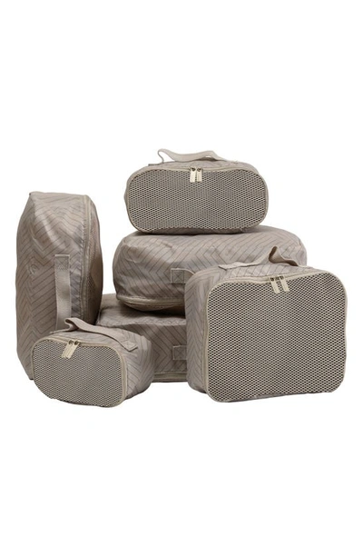 Shop Champs Set Of 6 Packing Cubes In Off-white