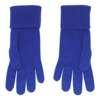 Shop Burberry Gloves In Blue