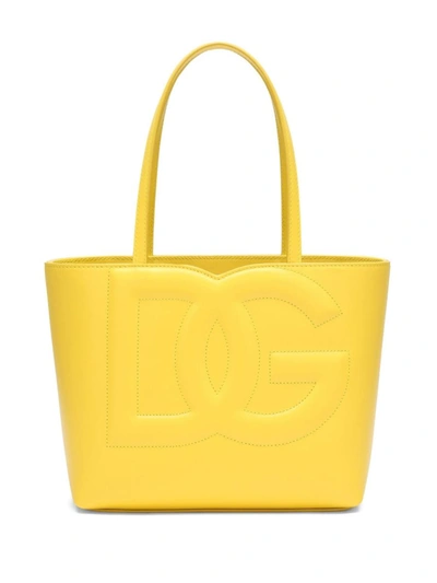 Shop Dolce & Gabbana Dg Logo Bag In Yellow