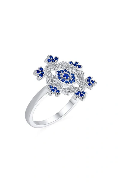 Shop Bling Jewelry Snowflake Cz Ring In Blue