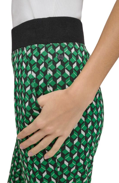 Shop Andrew Marc Sport Geo Jacquard Pants In Kelly Green Combo