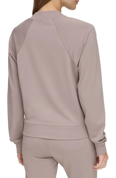 Shop Andrew Marc Sport V-neck Long Sleeve T-shirt In Taupe