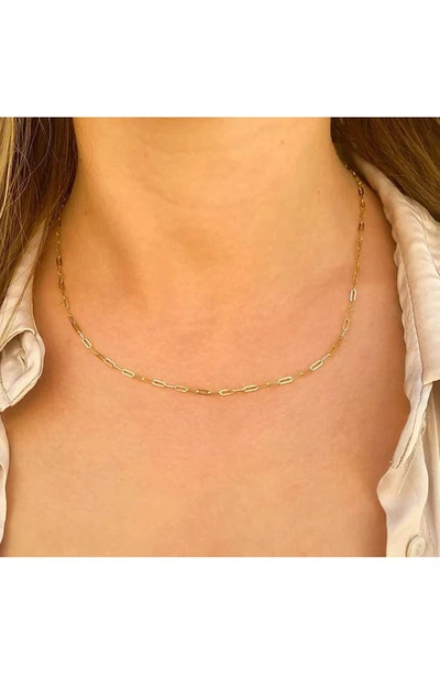 Shop Best Silver Paper Clip Chain Necklace In Gold