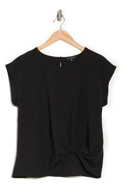 Shop Pleione Textured Twist T-shirt In Black