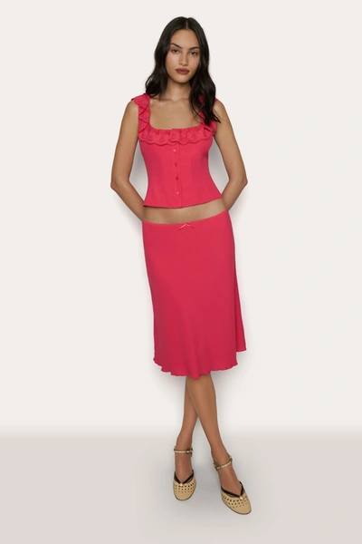 Shop Danielle Guizio Ny Paloma Skirt In Fatale Pink