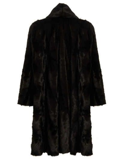 Shop Balenciaga 'a-line' Eco Fur Coat In Brown