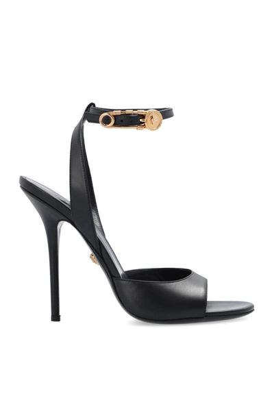 Shop Versace Black Heeled Sandals In New