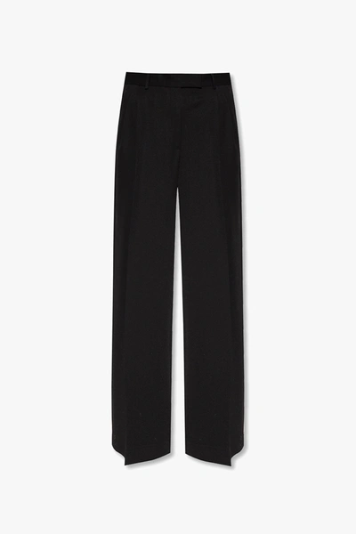 Shop Versace Black Wide-legged Trousers In New