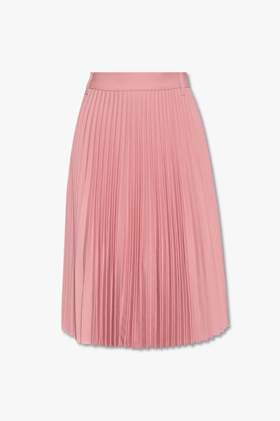 Shop Burberry Pink Shorts With Pleated Panels In New