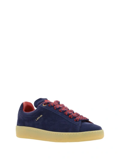 Shop Lanvin Sneakers In Navy Blue/red