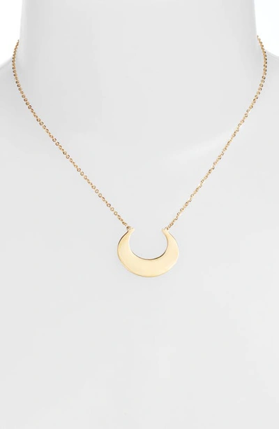 Shop Knotty Crescent Pendant Necklace In Gold Solid Crescent