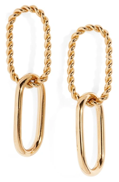 Shop Knotty Twisted Link Drop Earrings In Gold