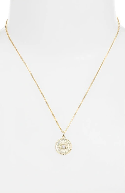Shop Knotty Coin Pendant Necklace In Gold