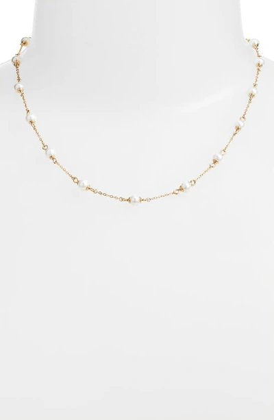 Shop Knotty Imitation Pearl Necklace In Gold