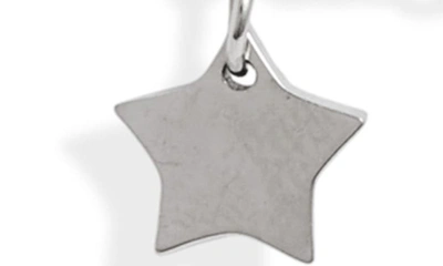 Knotty Stars Charm Necklace In Rhodium Silver