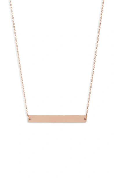 Shop Knotty Bar Necklace In Rose Gold