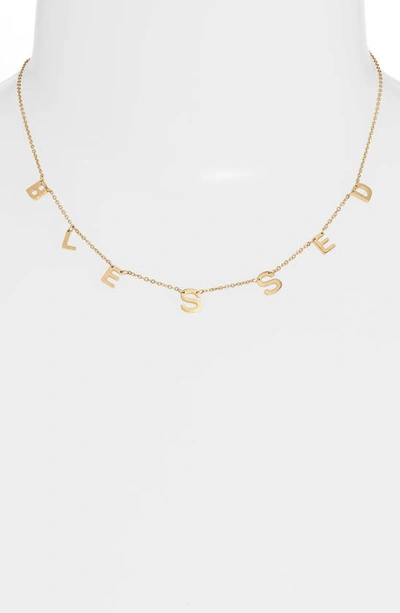 Shop Knotty Blessed Charm Necklace In Gold