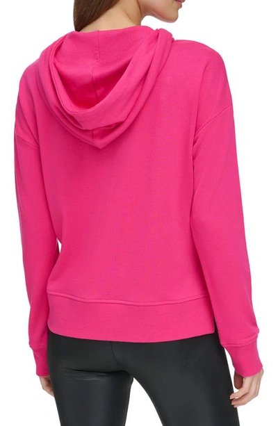 Shop Andrew Marc Sport French Terry Hoodie In Fuschia