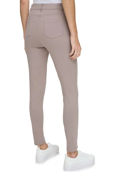 Shop Andrew Marc Sport High Waist Ponte Pants In Taupe