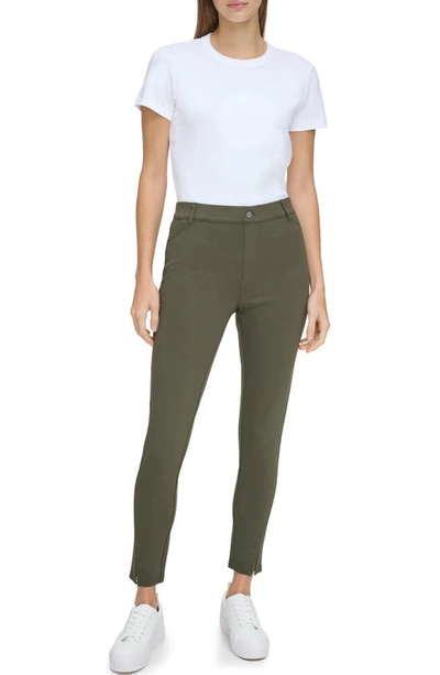 Shop Andrew Marc Sport High Waist Ponte Pants In Forest Green