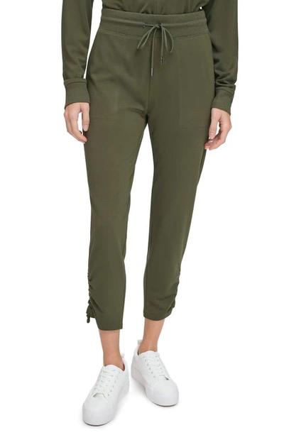 Shop Andrew Marc Sport Cinched Hem Pull-on Pants In Forest Green