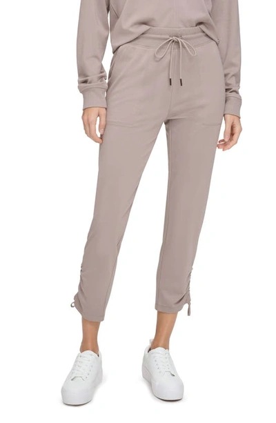 Shop Andrew Marc Sport Cinched Hem Pull-on Pants In Taupe