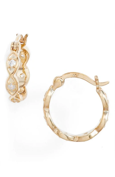 Shop Knotty Crystal Braided Mini Hoop Earrings In Gold