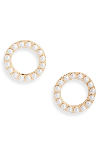 Shop Knotty Imitation Pearl Structured Circle Earrings