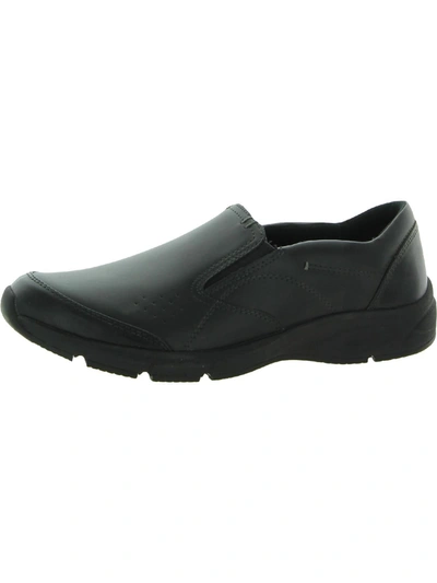 Shop Dr. Scholl's Establish Womens Leather Slip On Work And Safety Shoes In Black