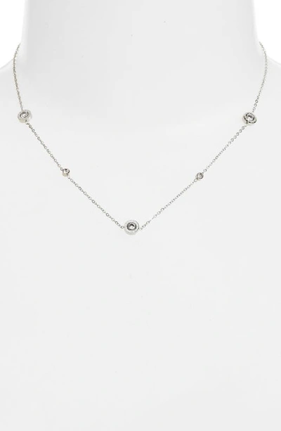 Knotty Roman Numeral Charm Necklace In Rhodium