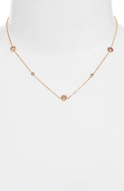Shop Knotty Roman Numeral Charm Necklace In Rose Gold