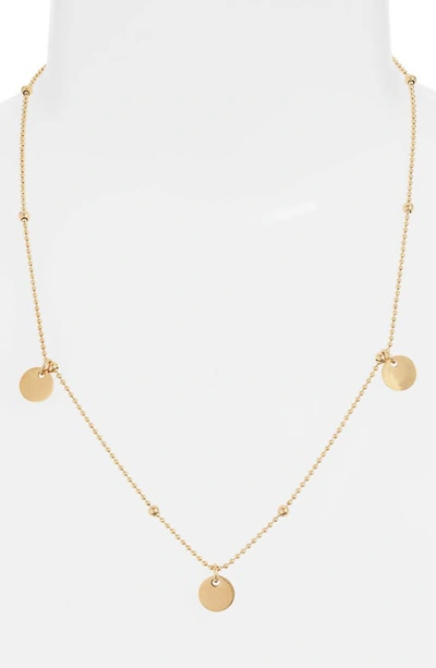 Shop Knotty Disc Charm Necklace In Gold