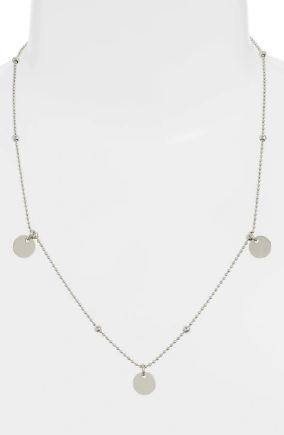 Shop Knotty Disc Charm Necklace In Rhodium