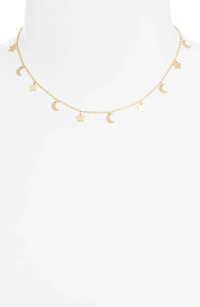 Knotty Sun, Moon & Stars Charm Necklace In Gold