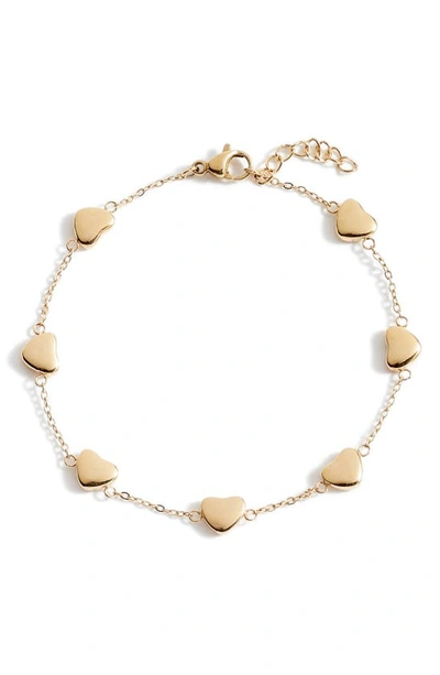 Shop Knotty Delicate Heart Bracelet In Gold