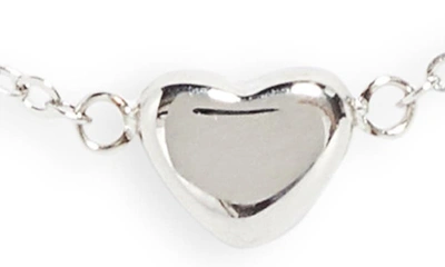 Shop Knotty Delicate Heart Bracelet In Rhodium