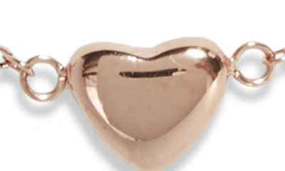 Shop Knotty Delicate Heart Bracelet In Rose Gold