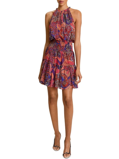 Shop A.l.c Cory Womens Silk Sleeveless Fit & Flare Dress In Multi