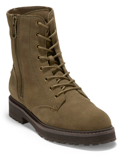 Shop Cole Haan Greenwich Womens Suede Ankle Combat & Lace-up Boots In Multi