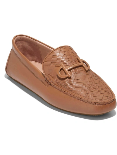 Shop Cole Haan Tully Driver Womens Leather Woven Loafers In Multi
