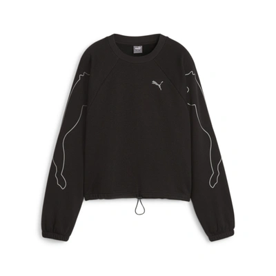 Shop Puma Women's Motion Sweatshirt In Black