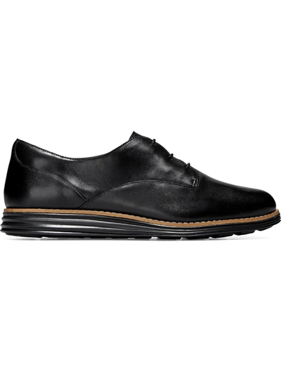 Shop Cole Haan Originalgrand Womens Leather Flat Oxfords In Black