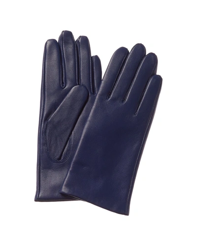 Shop Phenix Cashmere-lined Leather Gloves In Blue
