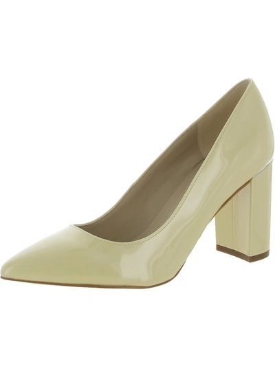 Shop Marc Fisher Viviene 4 Womens Faux Leather Pointed Toe Pumps In Yellow