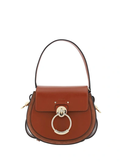 Chloé Tess Shoulder Bag In Sepia Brown