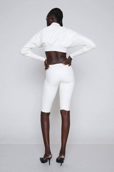 Shop Ar23 Miaou Latex Capri Pant In White