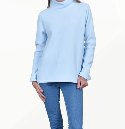 Southwind Acadia Fleece Top In Light Blue In Blue