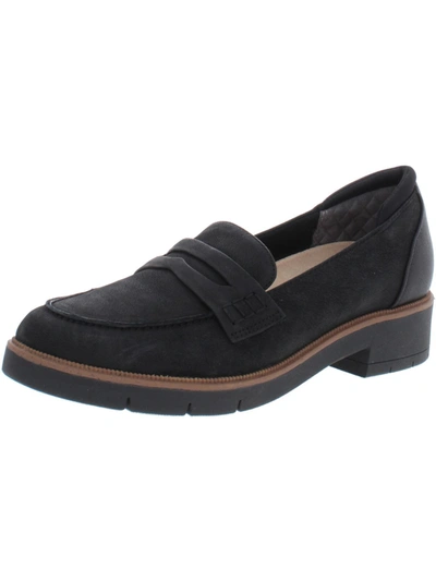 Shop Dr. Scholl's Shoes Generation Womens Leather Slip On Loafer Heels In Black