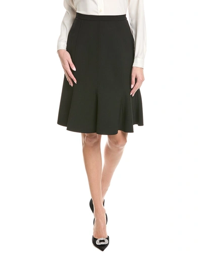 Shop Oscar De La Renta Wool-blend Flare Skirt In Black