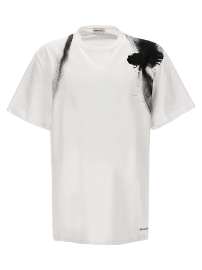 Shop Alexander Mcqueen Contrast Print T-shirt White/black